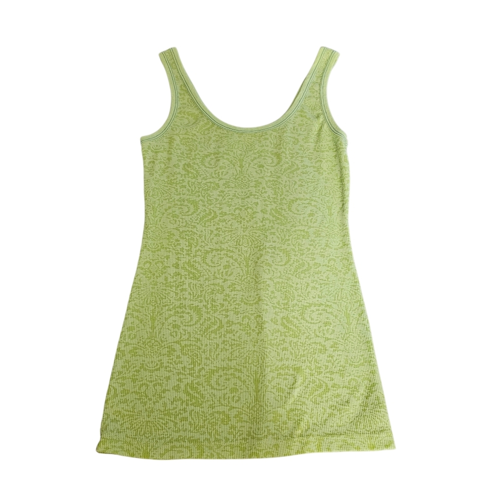 Prana Light Subtle Print Green Tank Top  Cotton Womens Medium